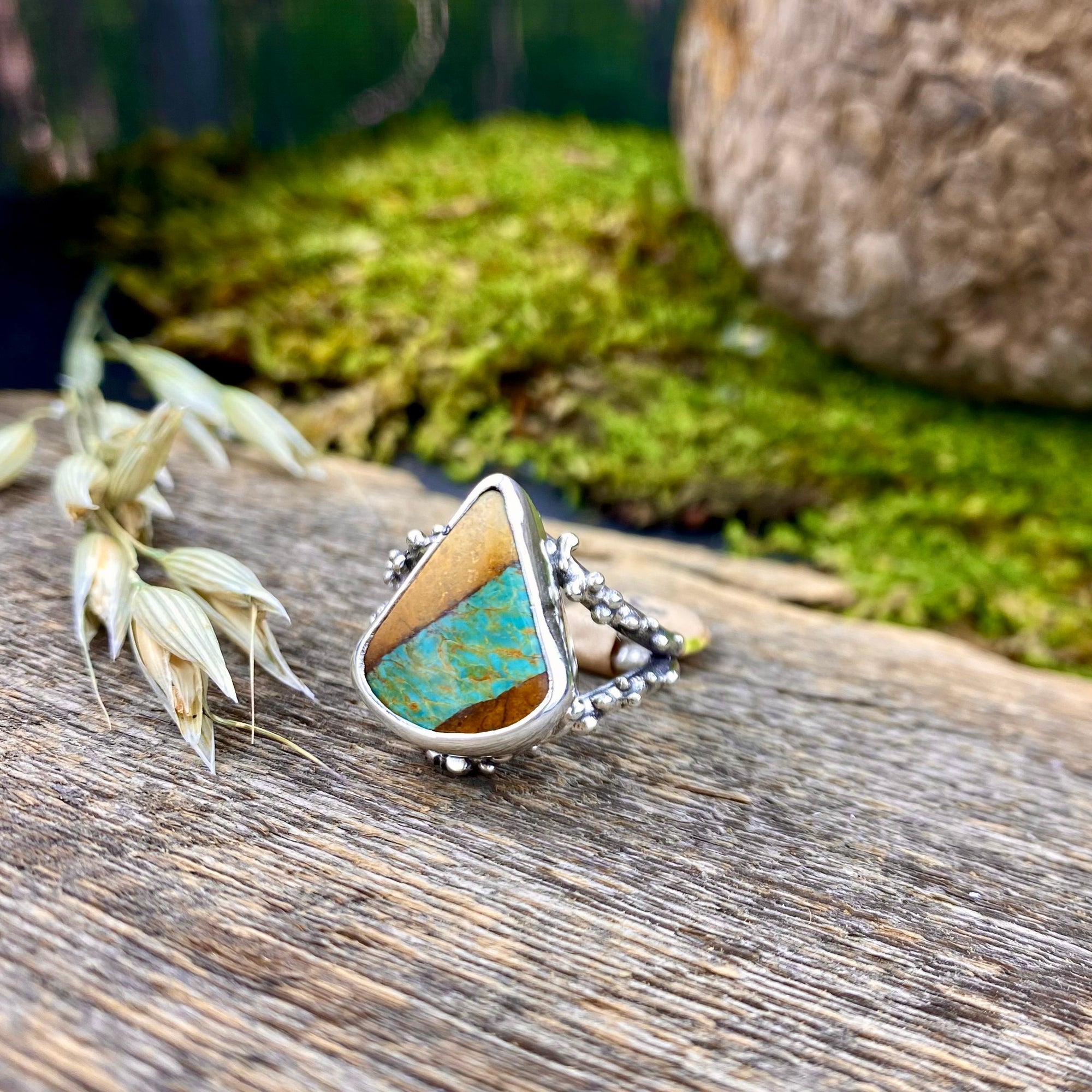 White buffalo Royston Turquoise ring
