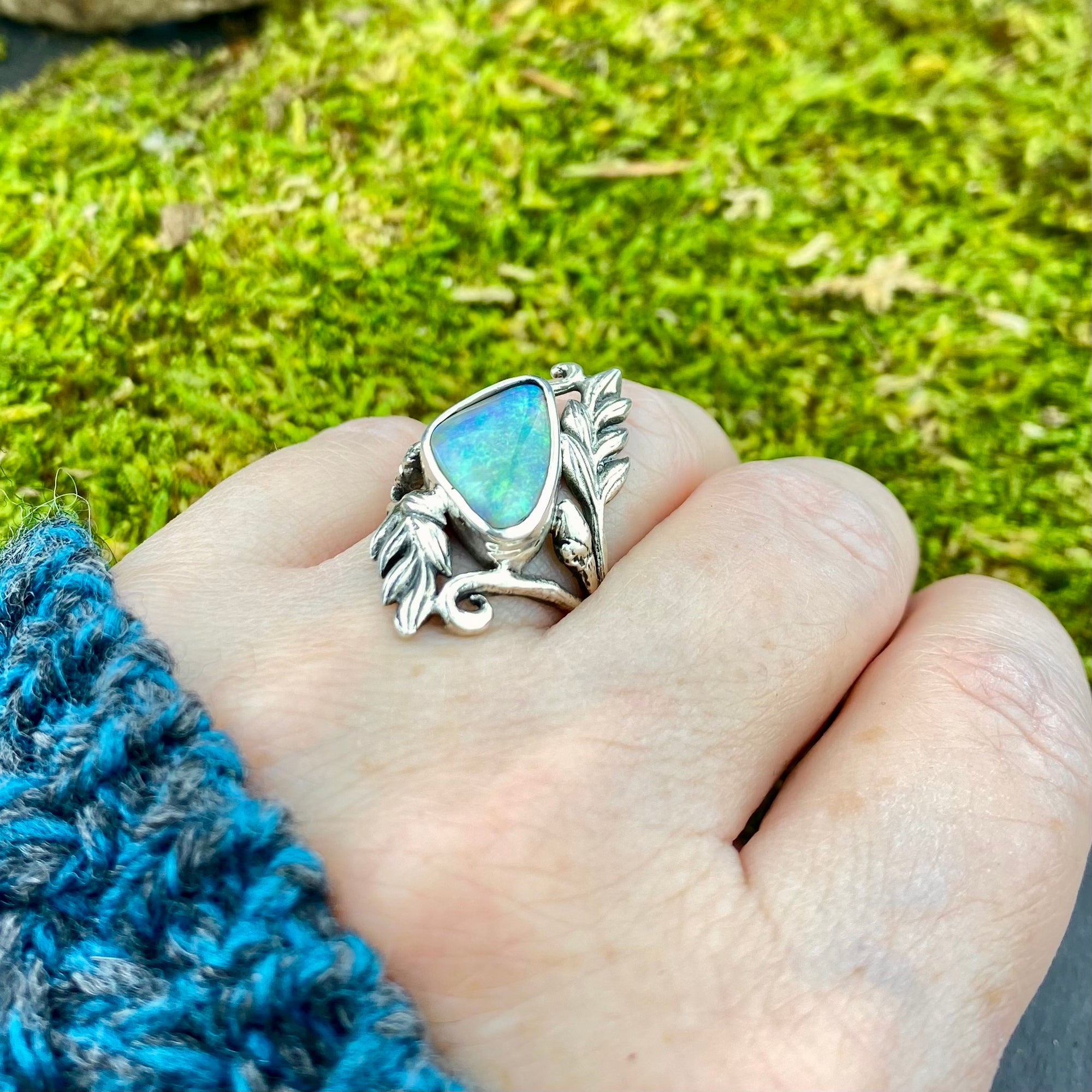 Deep Crystal Fire Opal abundance Ring