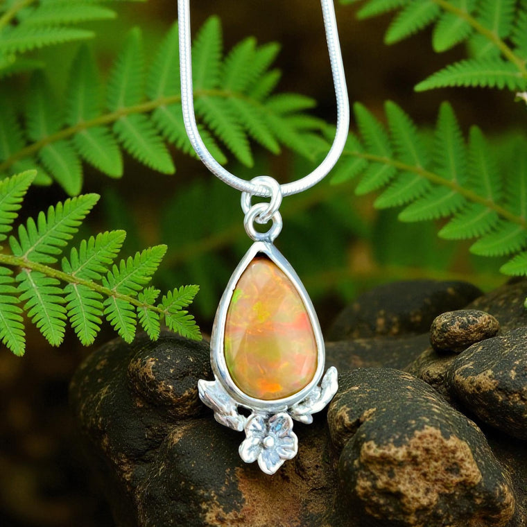 Deep Fire Welo Opal Pendant