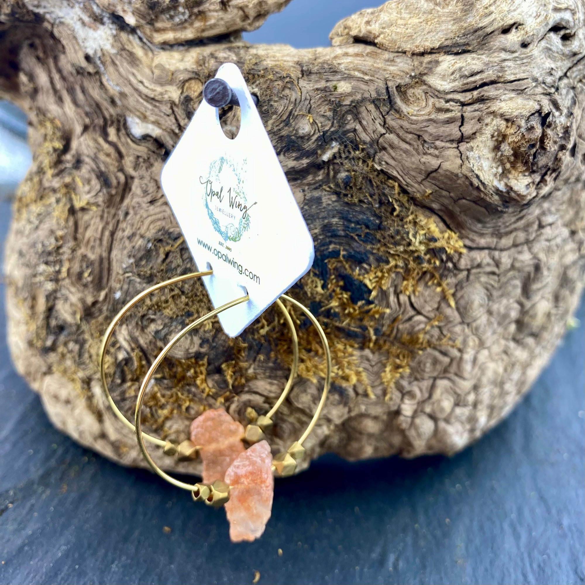 Gold Filled *Selene* earrings with Sunstone