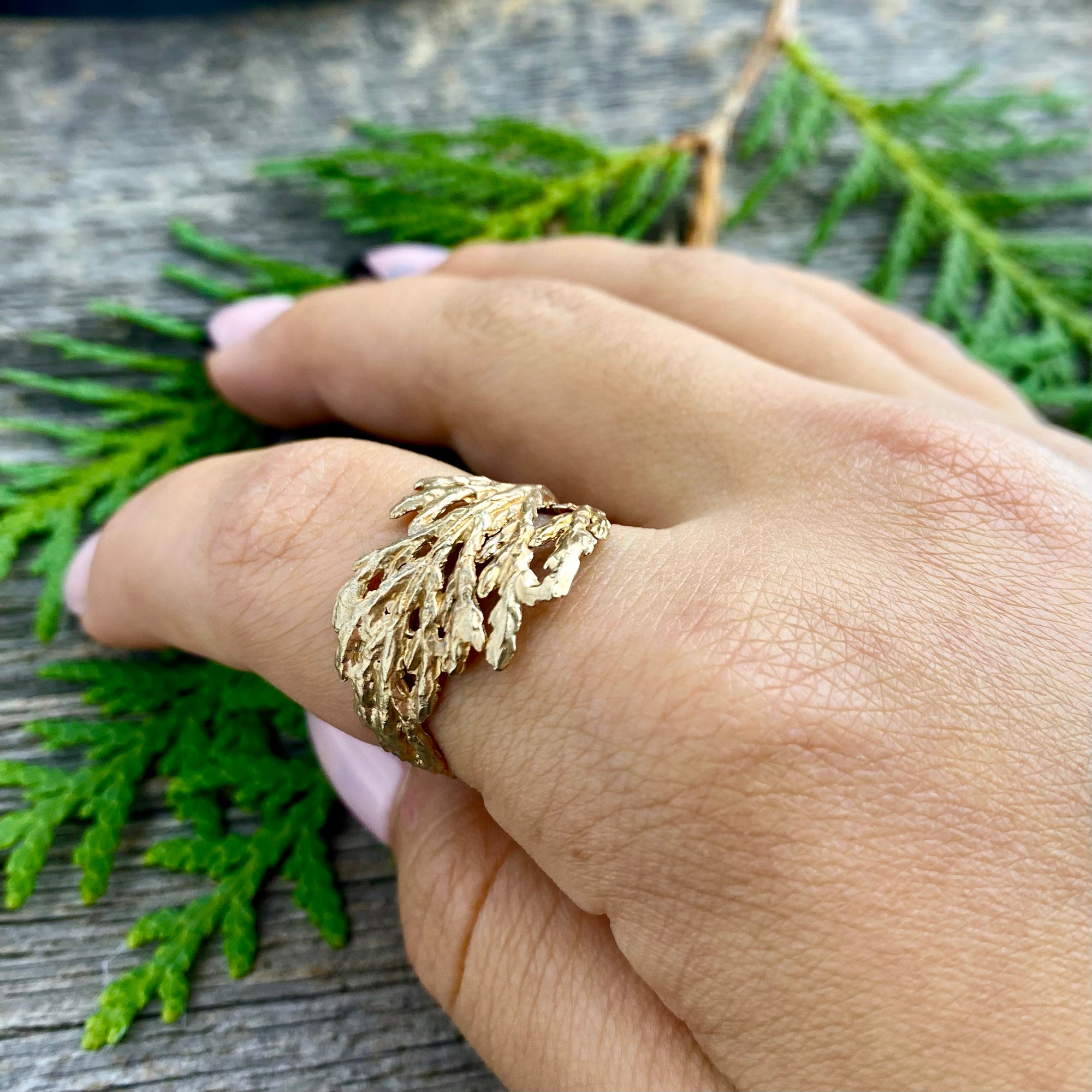 Cedar Ring in Bronze Wide