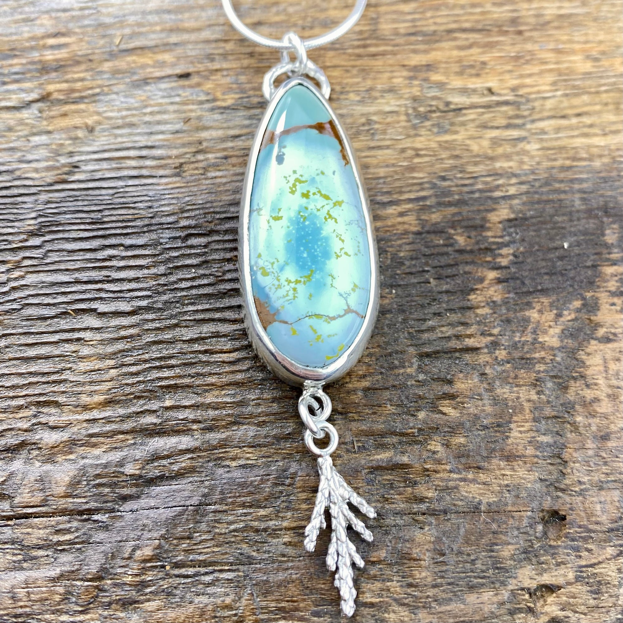 Natural Gobi Turquoise cedar Pendant
