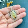 Cedar flow Pendant with Mexican Fire Opal