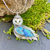 Windswept Owl Goddess pendant with Boulder Opal