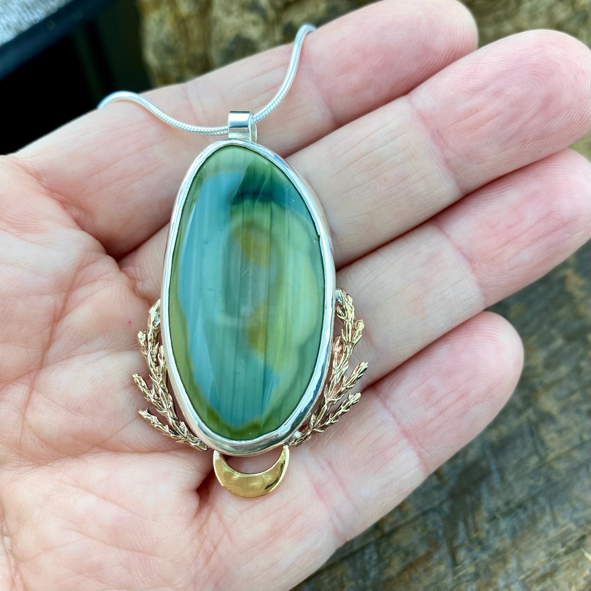 Cedar Magic Earth Pendant with Imperial Jasper