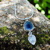 Blue Indicolite Tourmaline Wild Rose Pendant