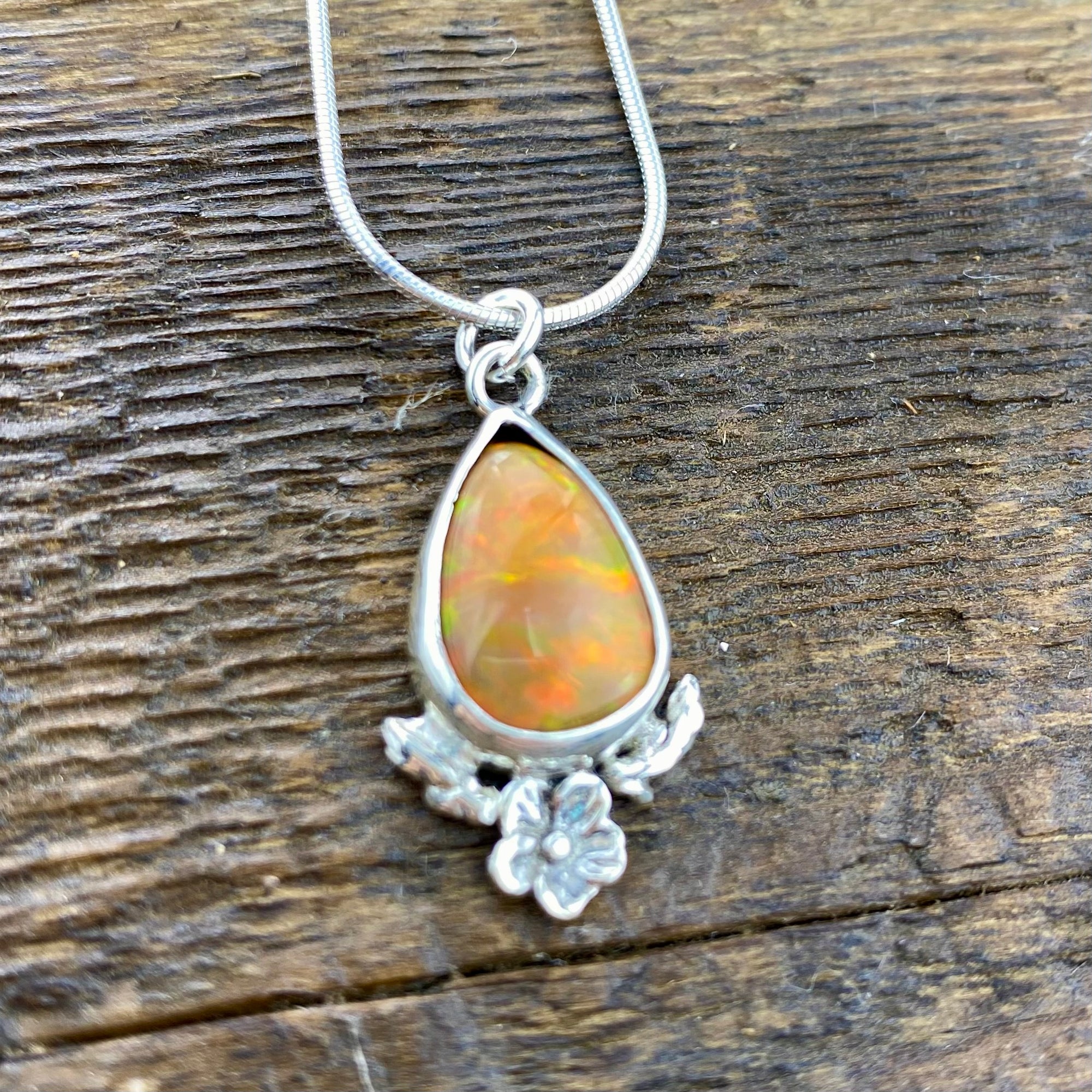 Deep Fire Welo Opal Pendant