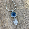 Blue Indicolite Tourmaline Wild Rose Pendant