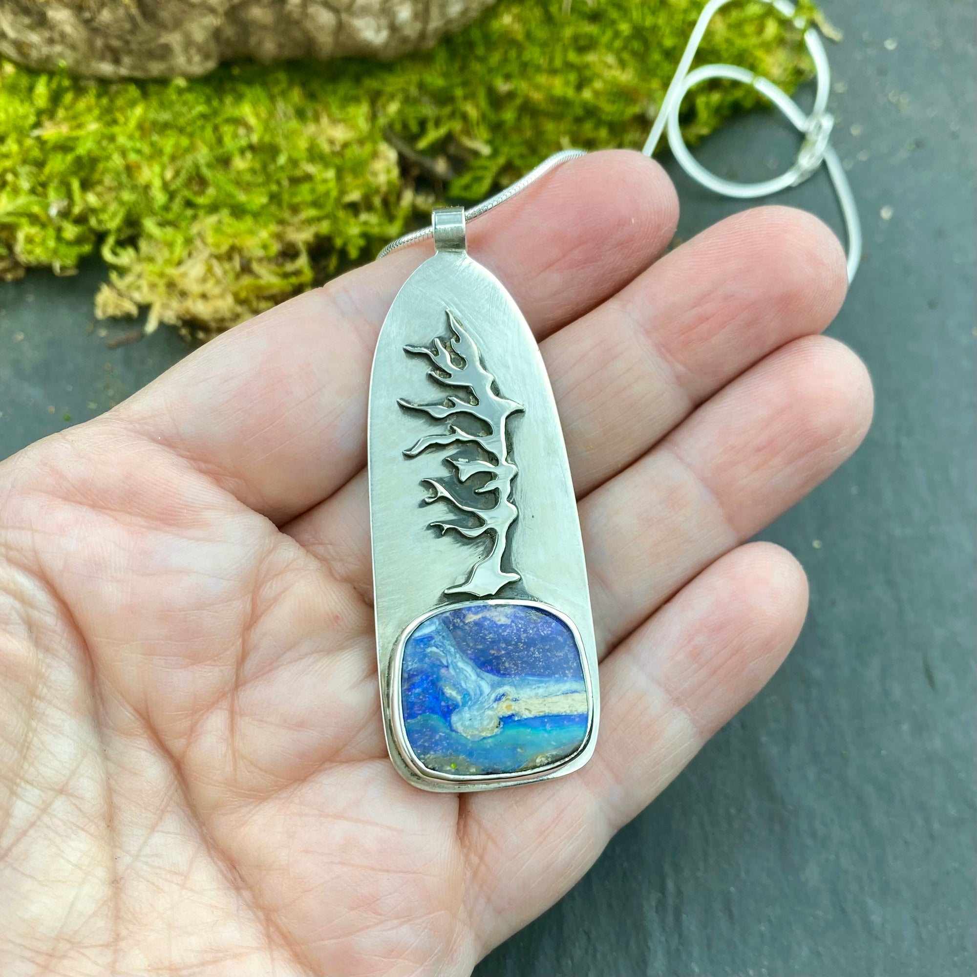 Windswept Georgian Bay with Boulder Opal Pendant