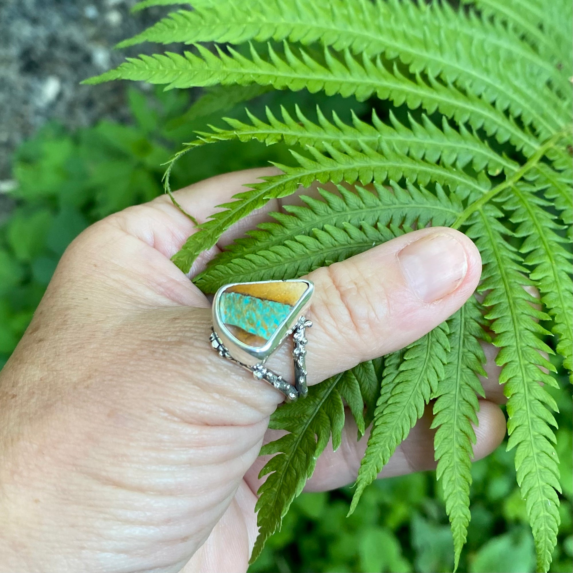 White buffalo Royston Turquoise ring