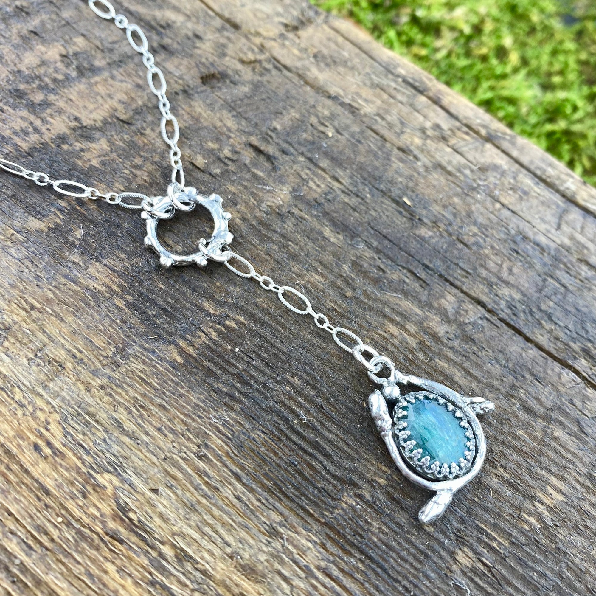 stunning Teal Kyanite Priestess pendant