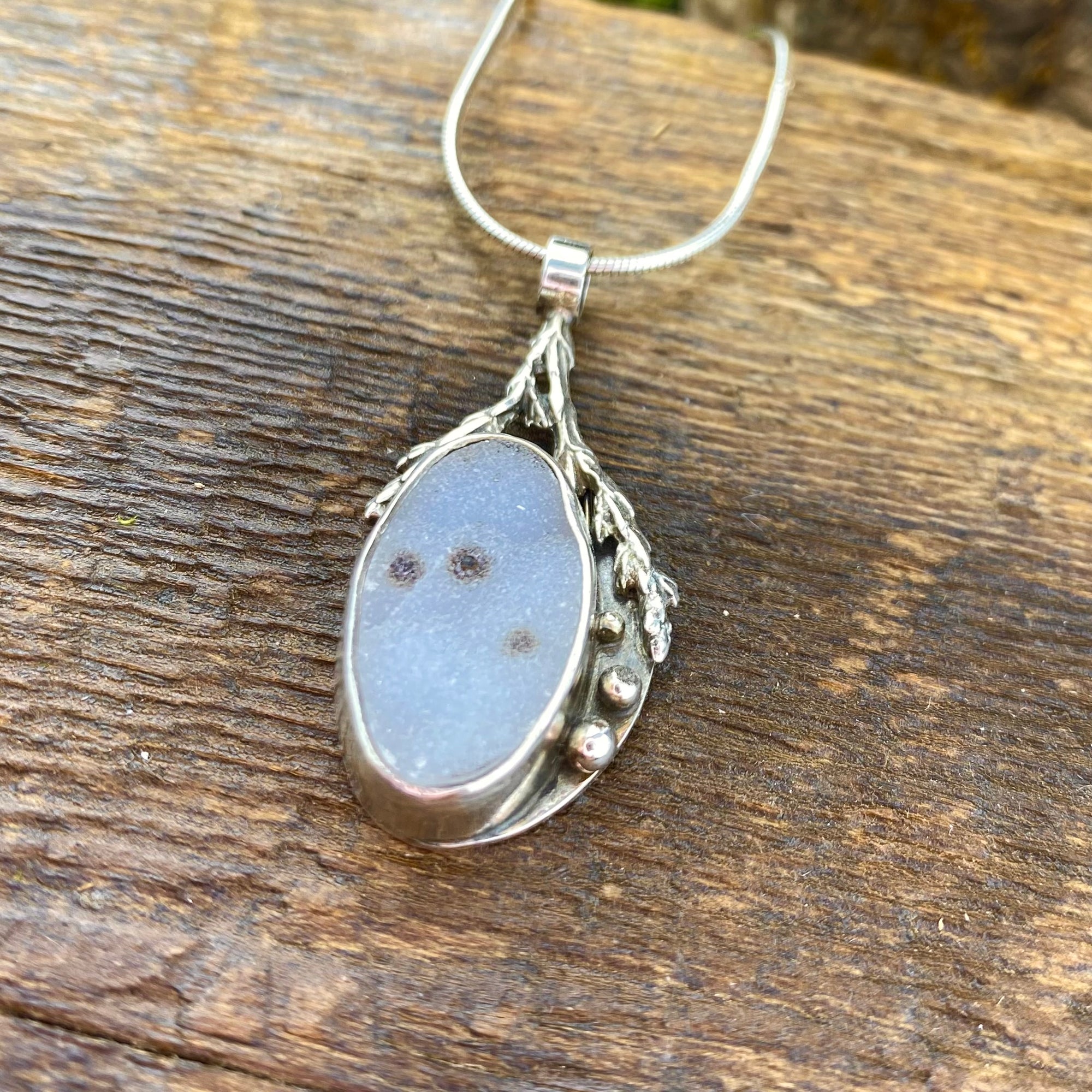 Festive agate drusy cedar medicine pendant