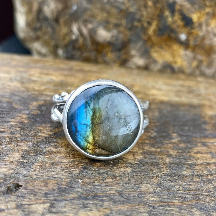 Emergence Ring with Labradorite