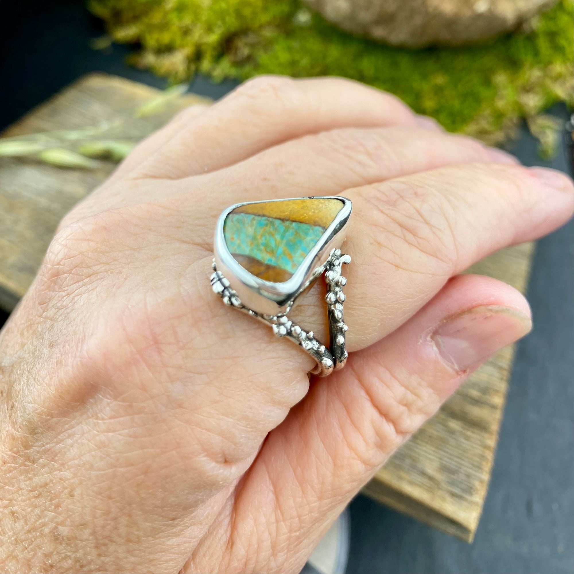 White buffalo Royston Turquoise ring