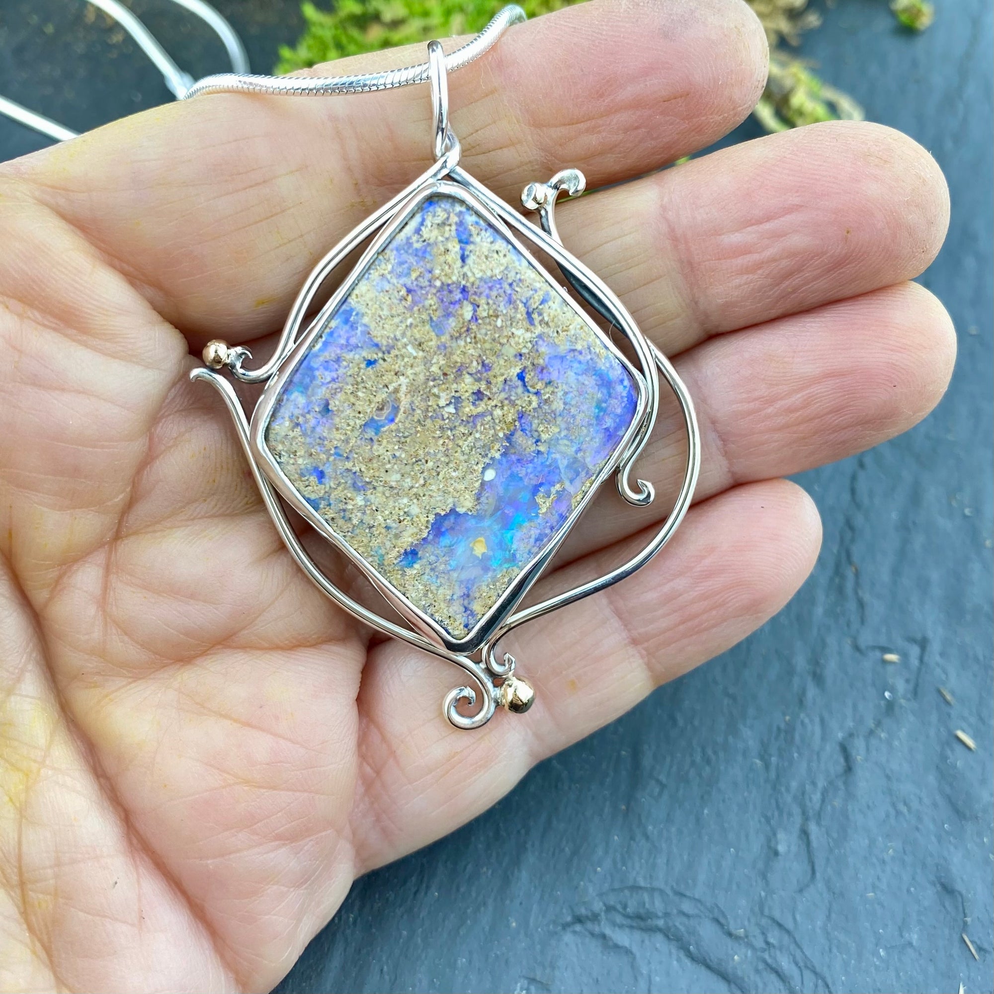 Purple Pipe Opal Flow Pendant