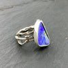 Deep Purple Boulder Opal Ring