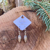 Pine Cone Earrings Long in Silver