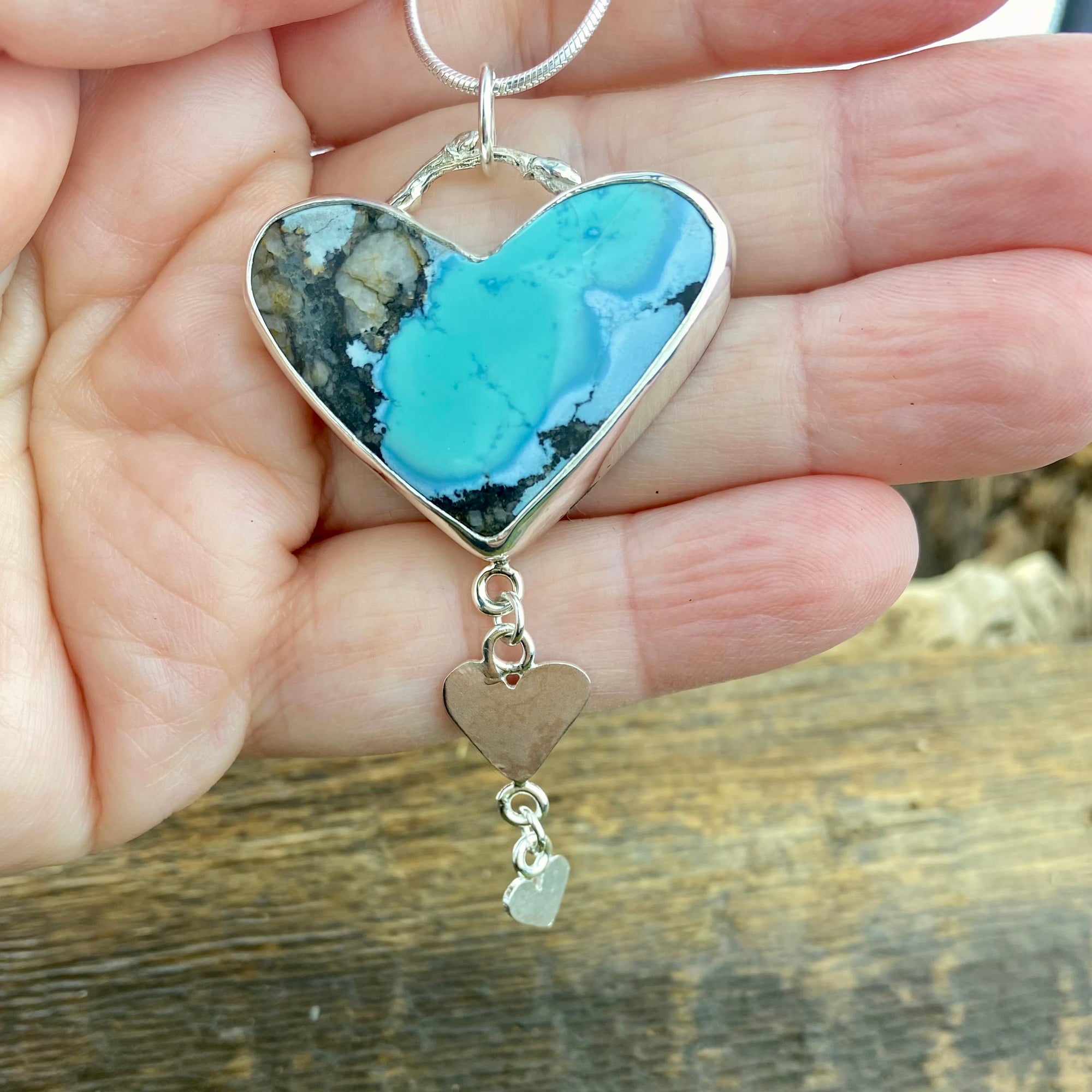 Triple Heart Turquoise Pendant