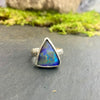 Triangle Pipe Boulder Opal Ring