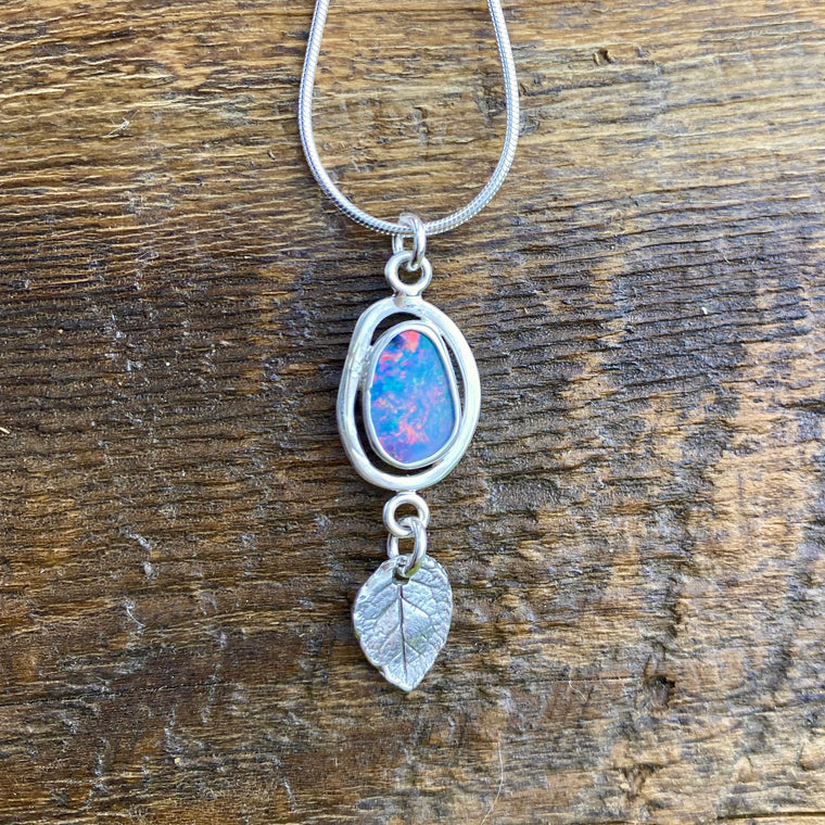 Deep Fire Opal Pendant