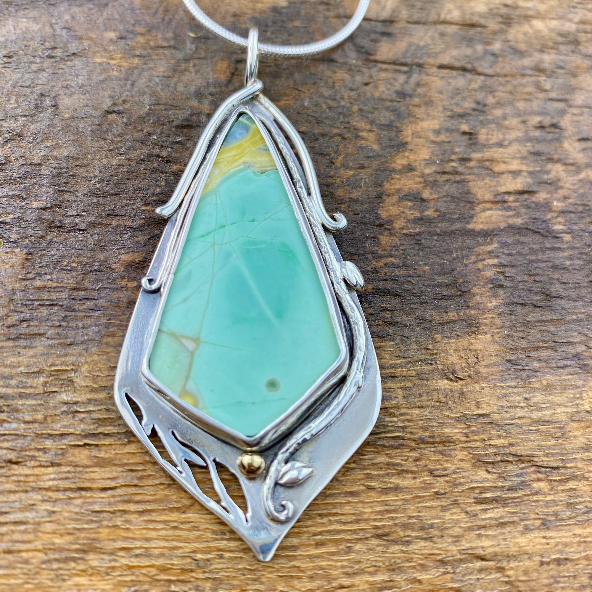Vitality Gorgeous and Rare Clay Canyon Variscite Pendant