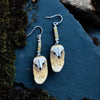 Owl Porcelain earrings with Opal