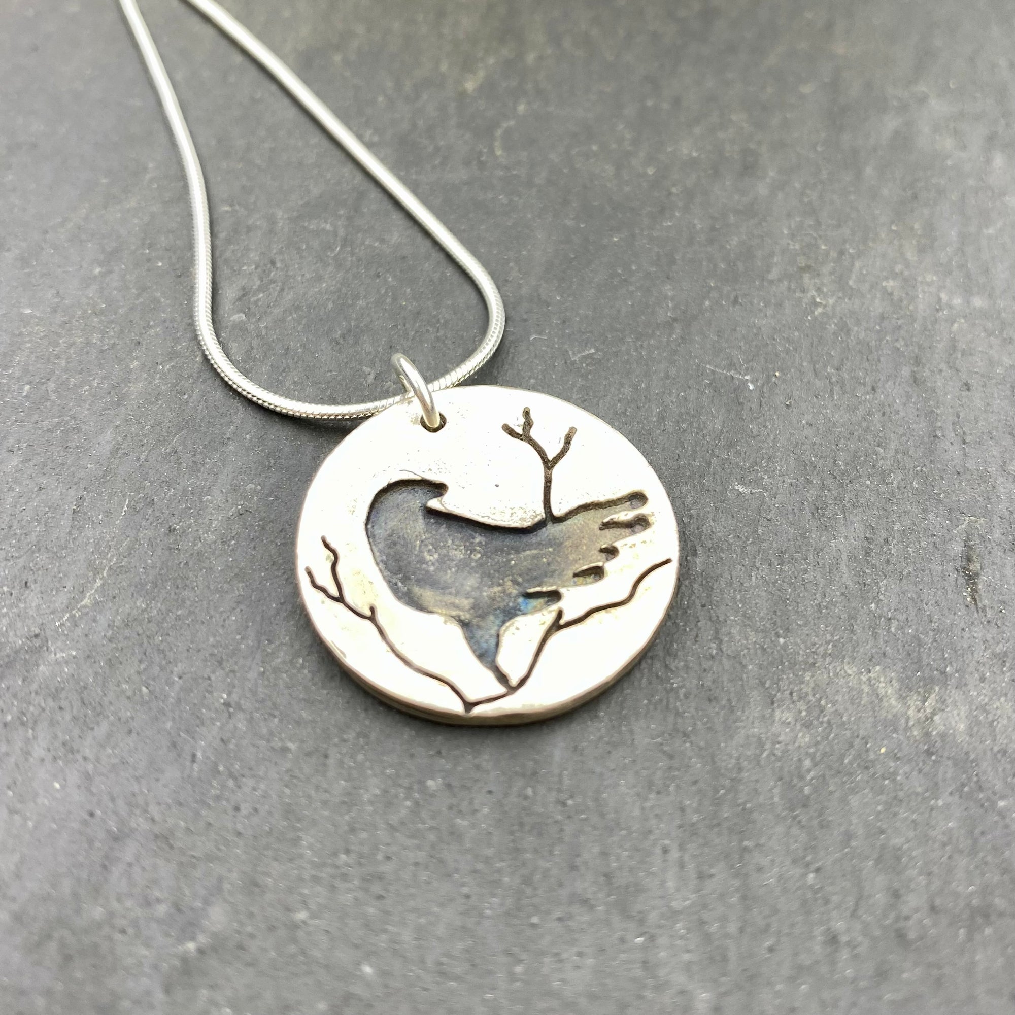 Crow Medicine Pendant in Silver