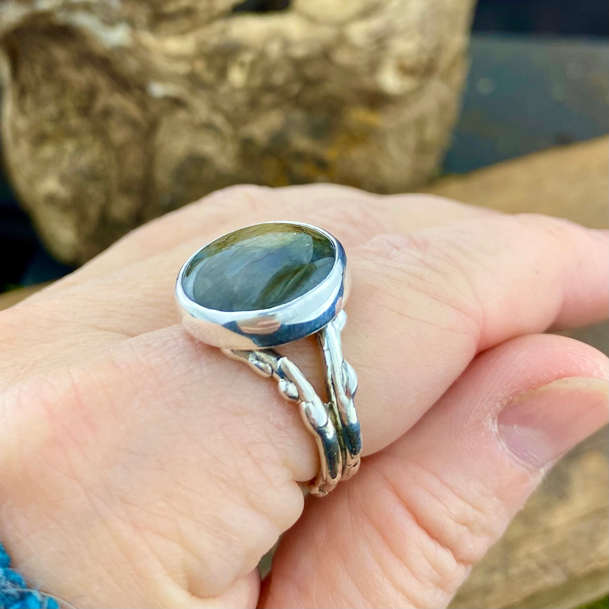 Emergence Ring with Labradorite