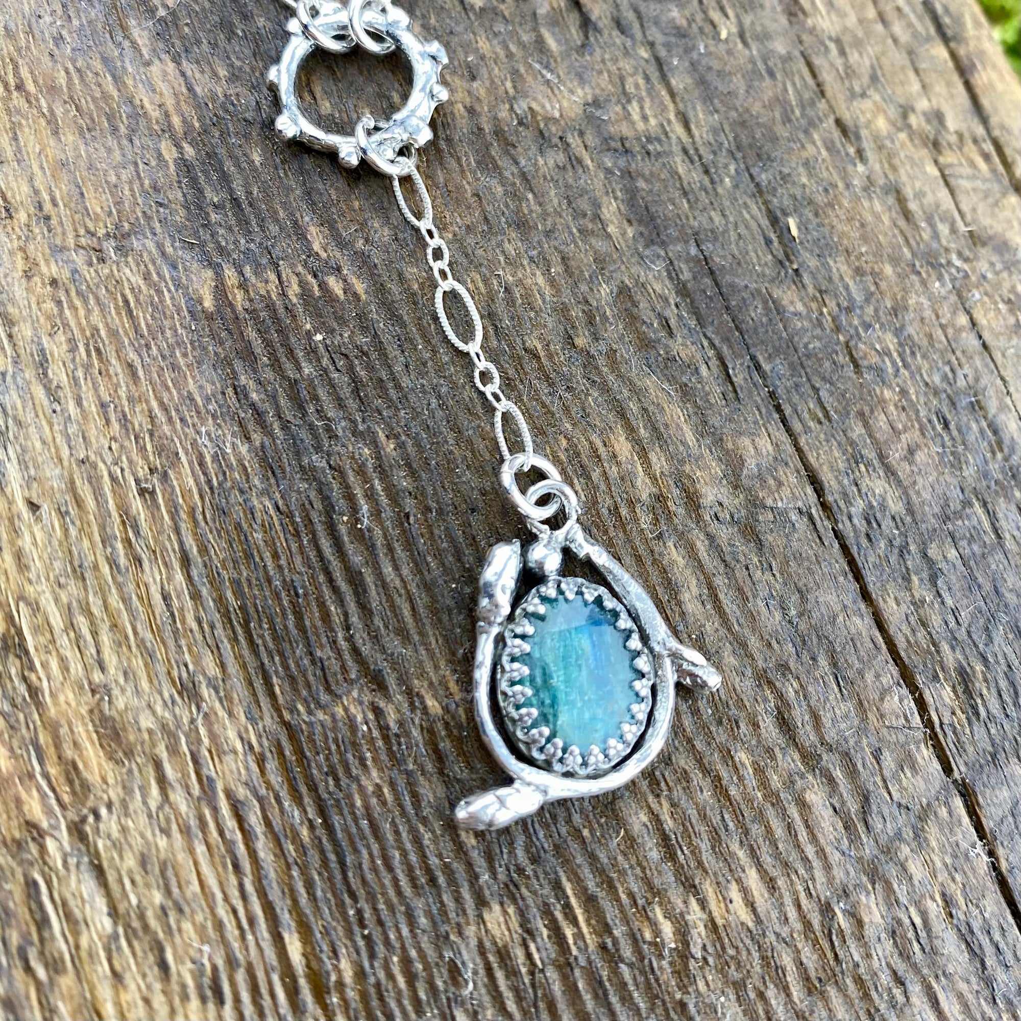 stunning Teal Kyanite Priestess pendant