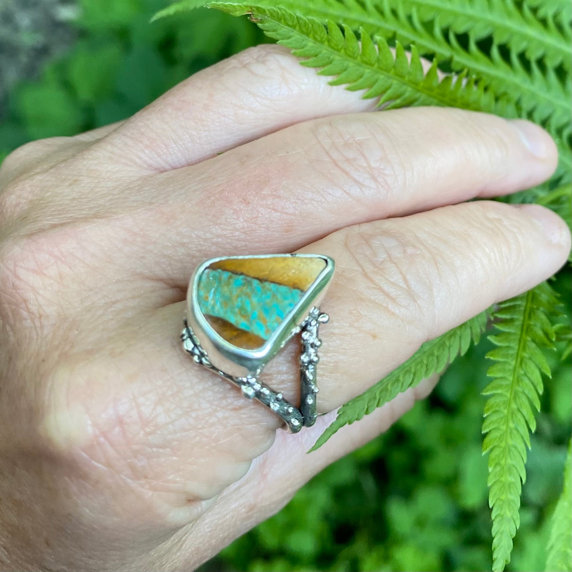 White buffalo Royston Turquoise ring