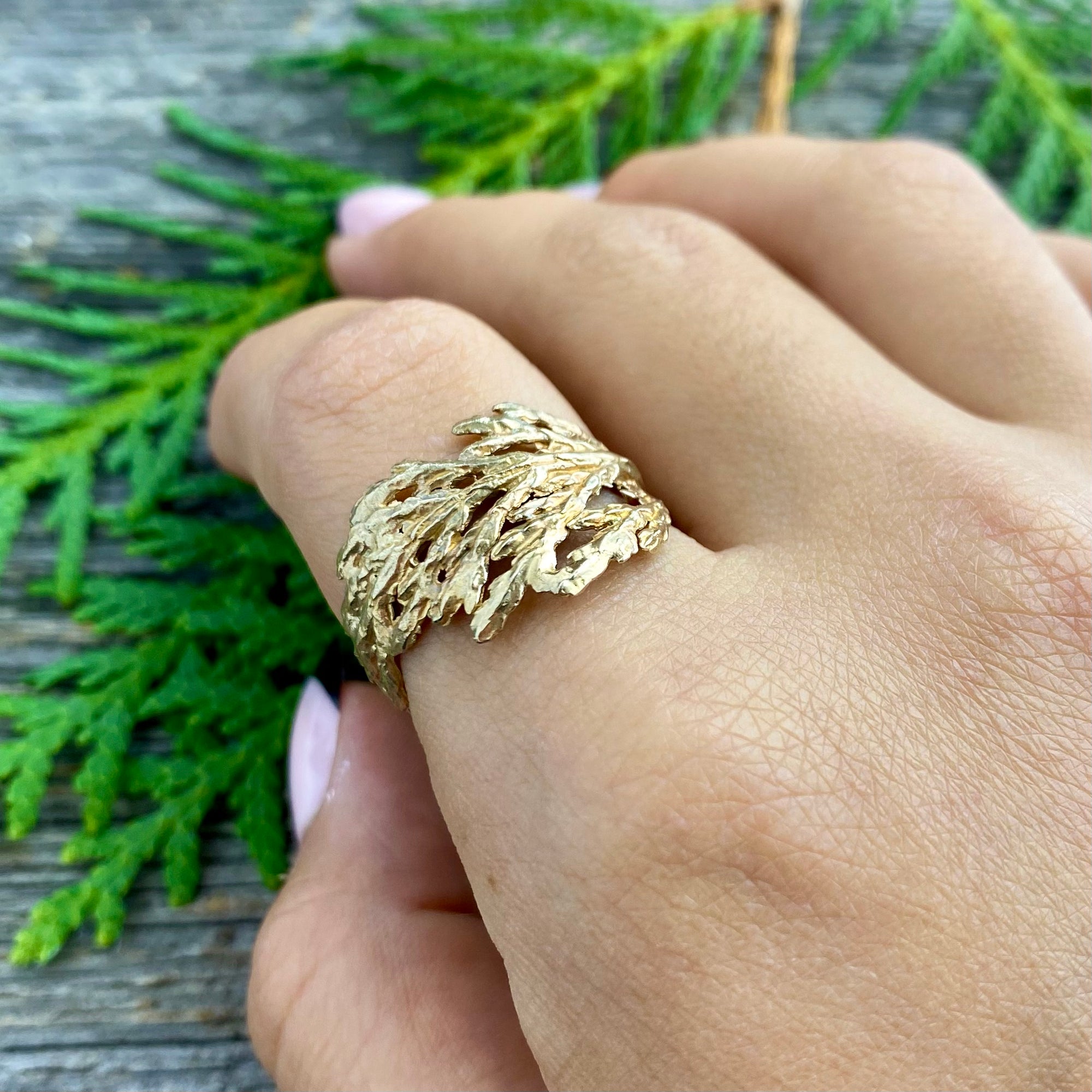 Cedar Ring in Bronze Wide