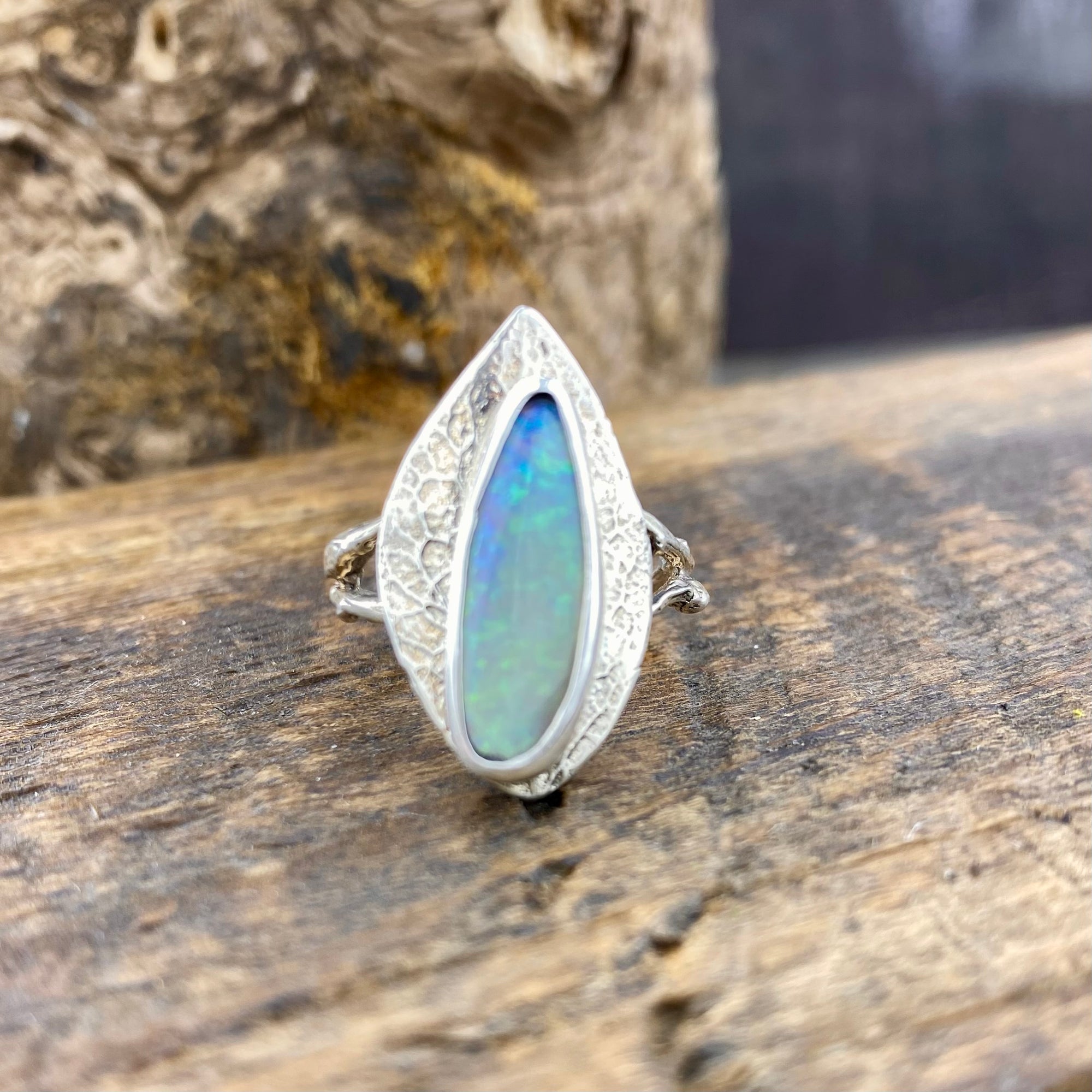 Deep Crystal Fire Opal Alder Ring