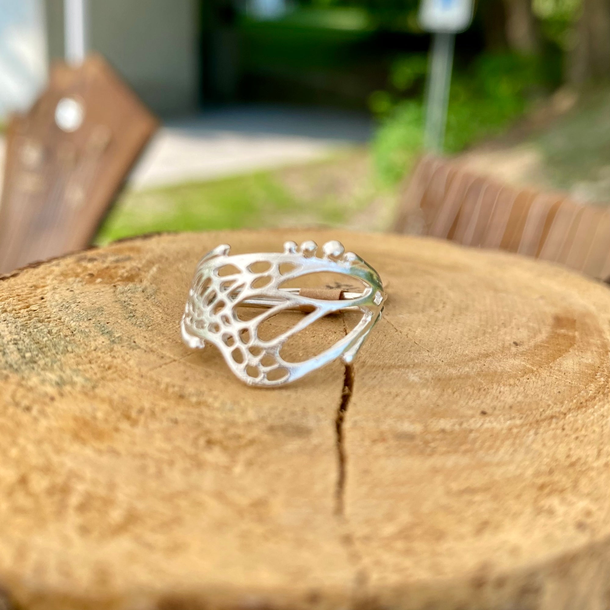 Metamorphosis butterfly ring in Silver