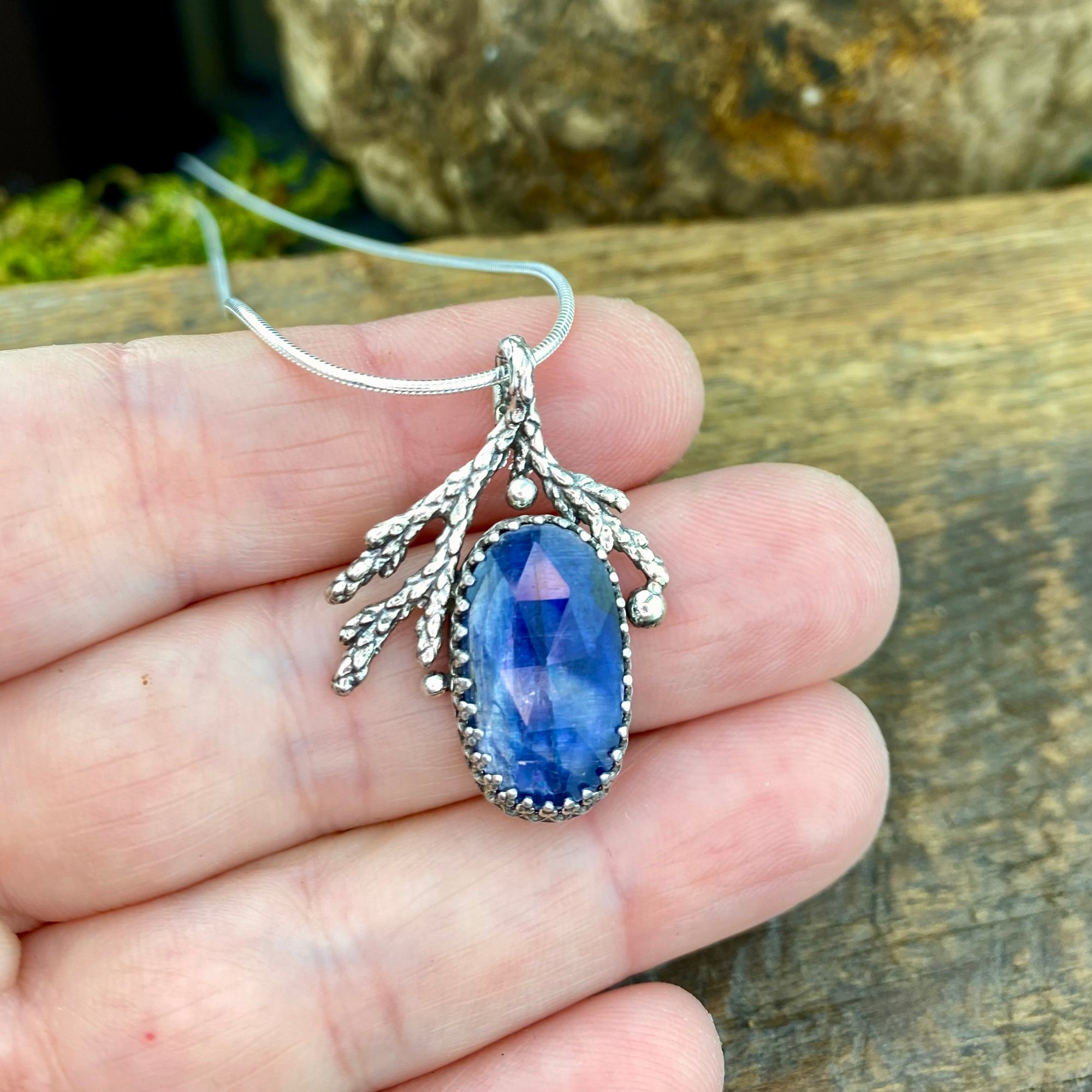 Blue Kyanite Cedar pendant