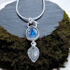 Blue Indicolite Tourmaline Wild Rose Pendant