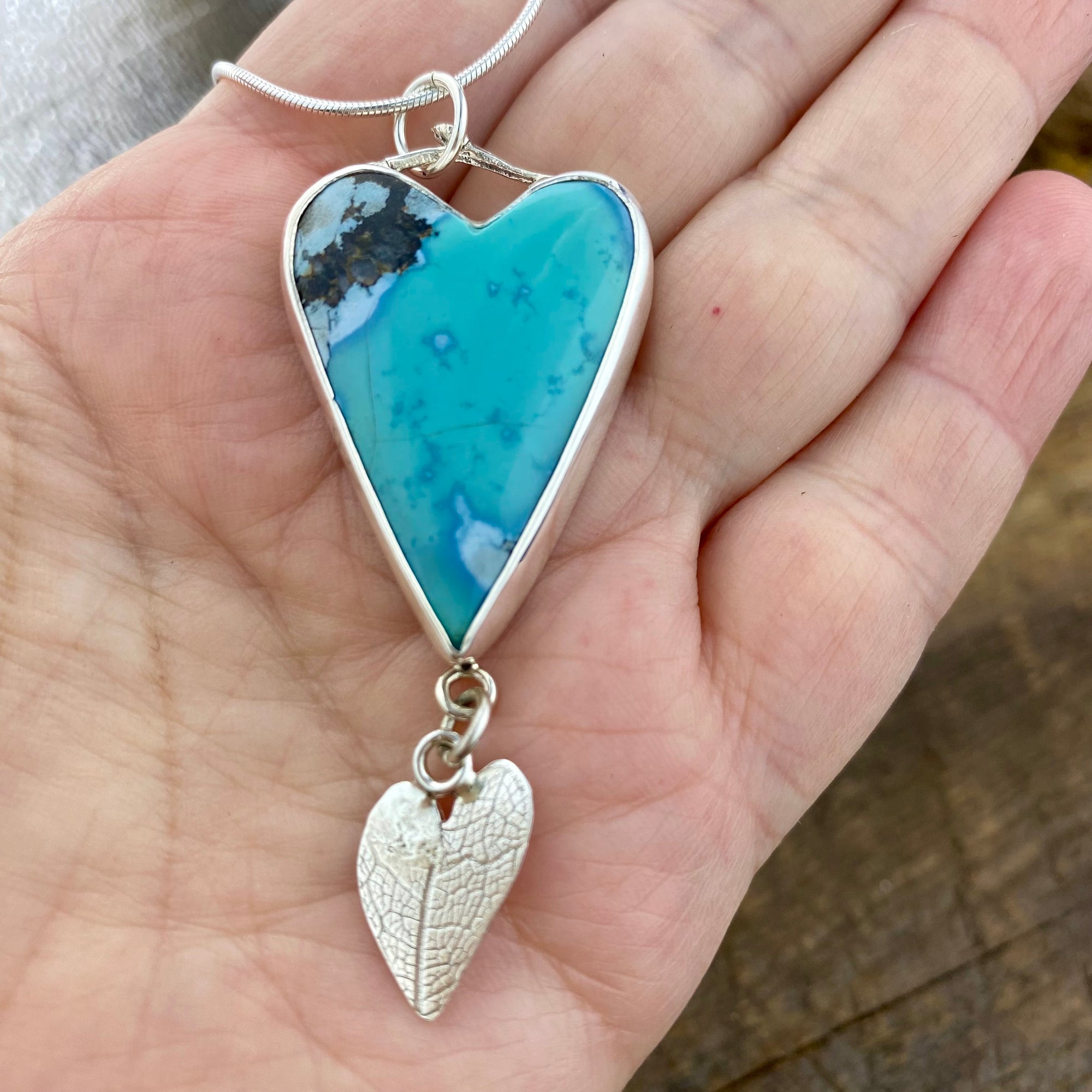 Speak from the Heart long Turquoise Pendant