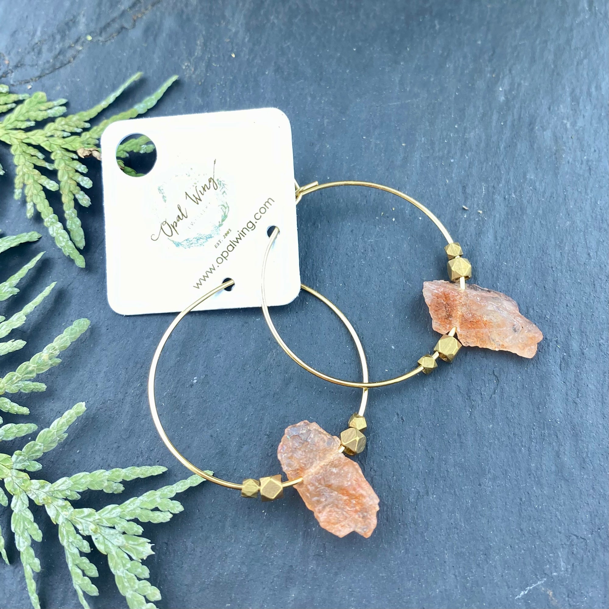 Gold Filled *Selene* earrings with Sunstone