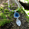 Blue Indicolite Tourmaline Wild Rose Pendant