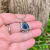 Blue Indicolite Tourmaline Cedar Pendant