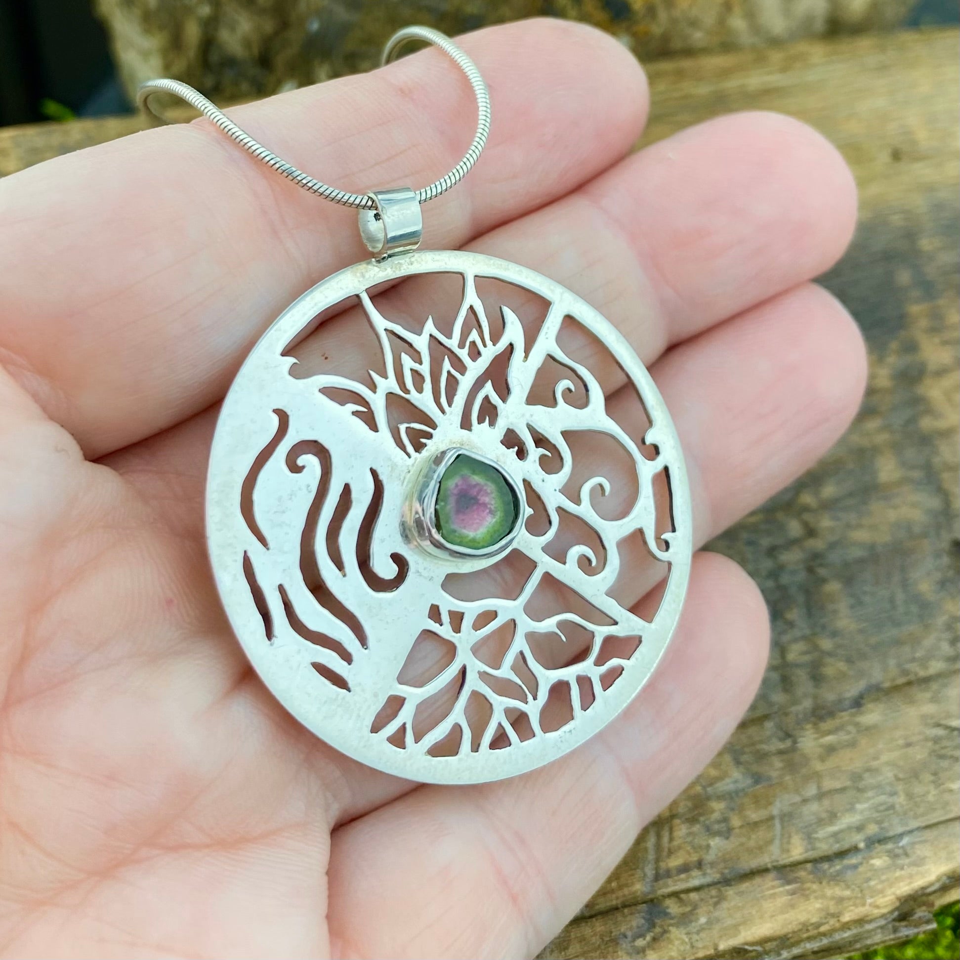 Elemental with Watermelon Tourmaline Pendant