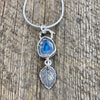 Blue Indicolite Tourmaline Wild Rose Pendant