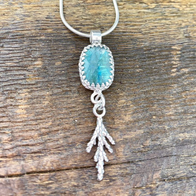 Teal Kyanite Cedar pendant