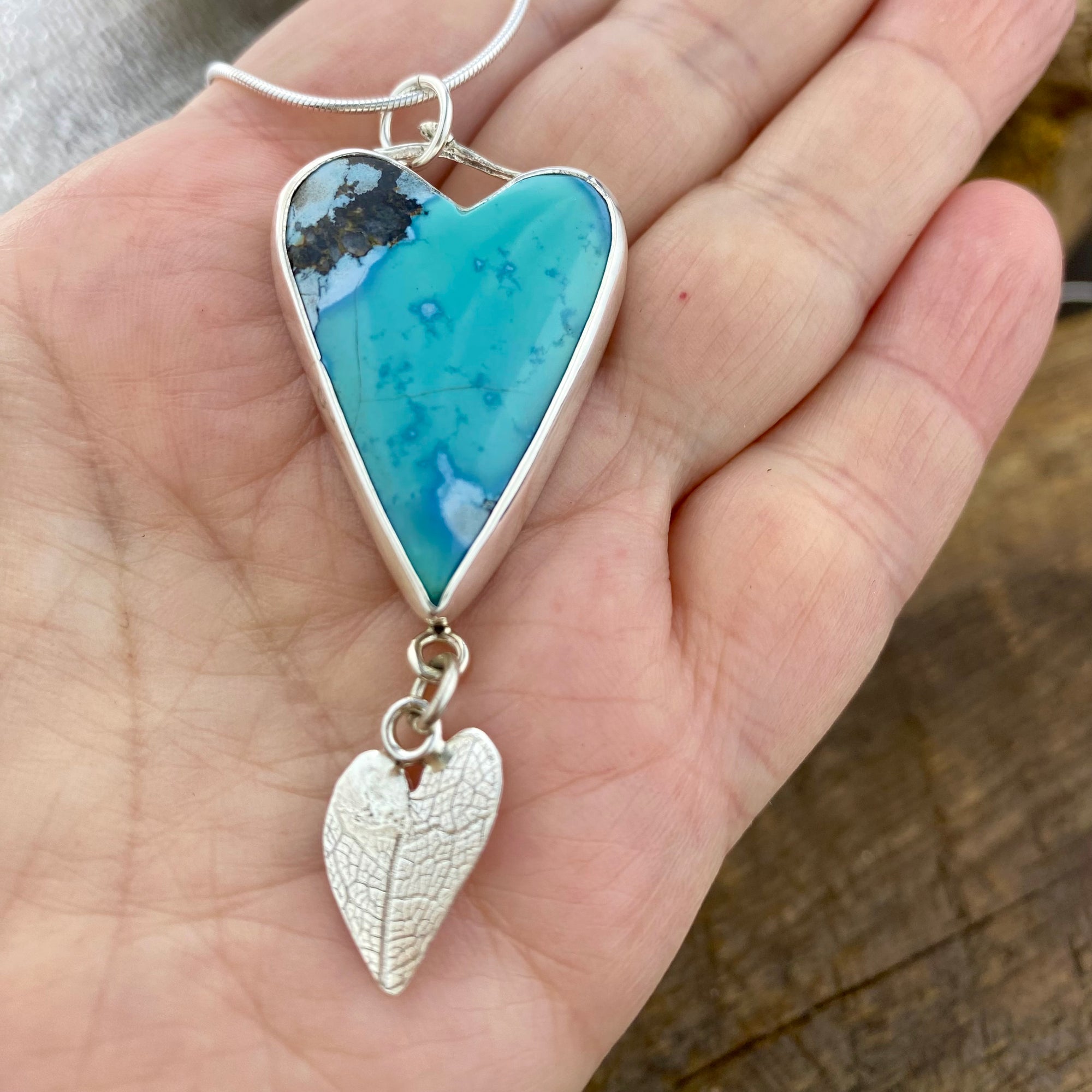Speak from the Heart long Turquoise Pendant