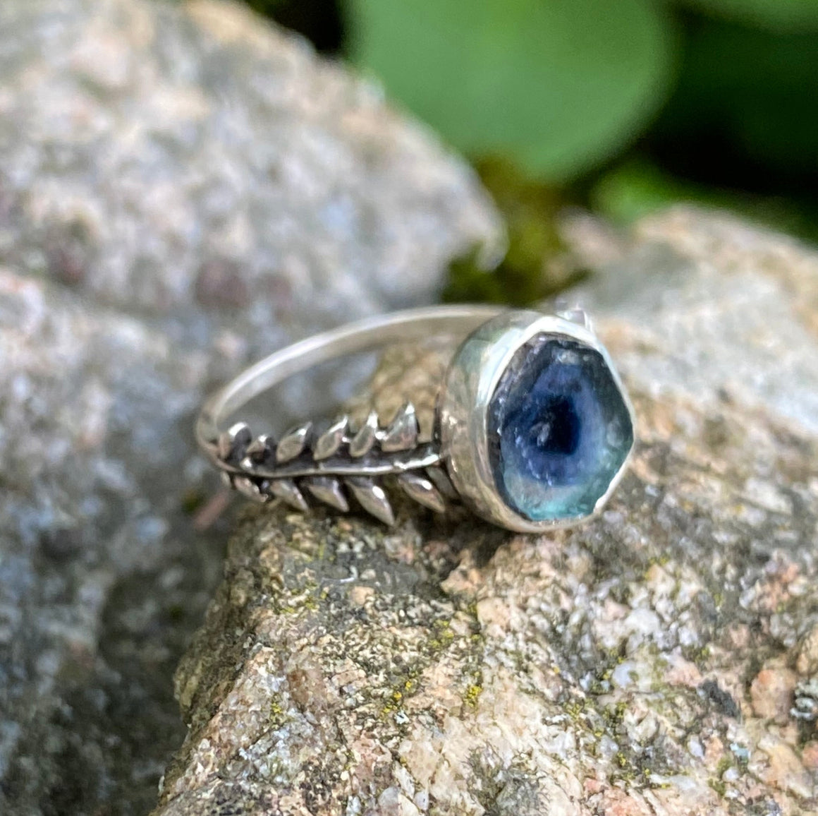 Blue Indicolite Tourmaline Ring