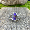 Beautiful iridescent purple Pipe Boulder Opal Ring