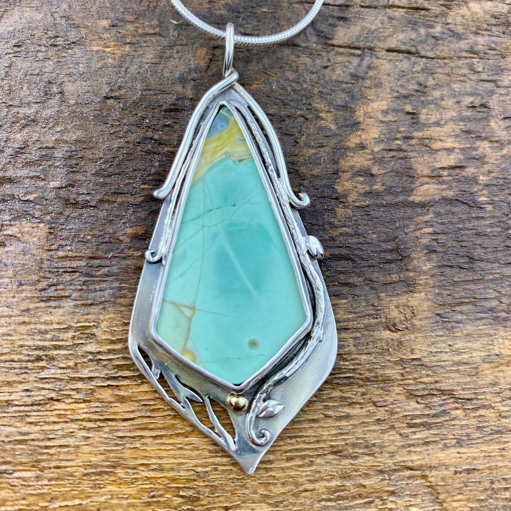 Vitality Gorgeous and Rare Clay Canyon Variscite Pendant