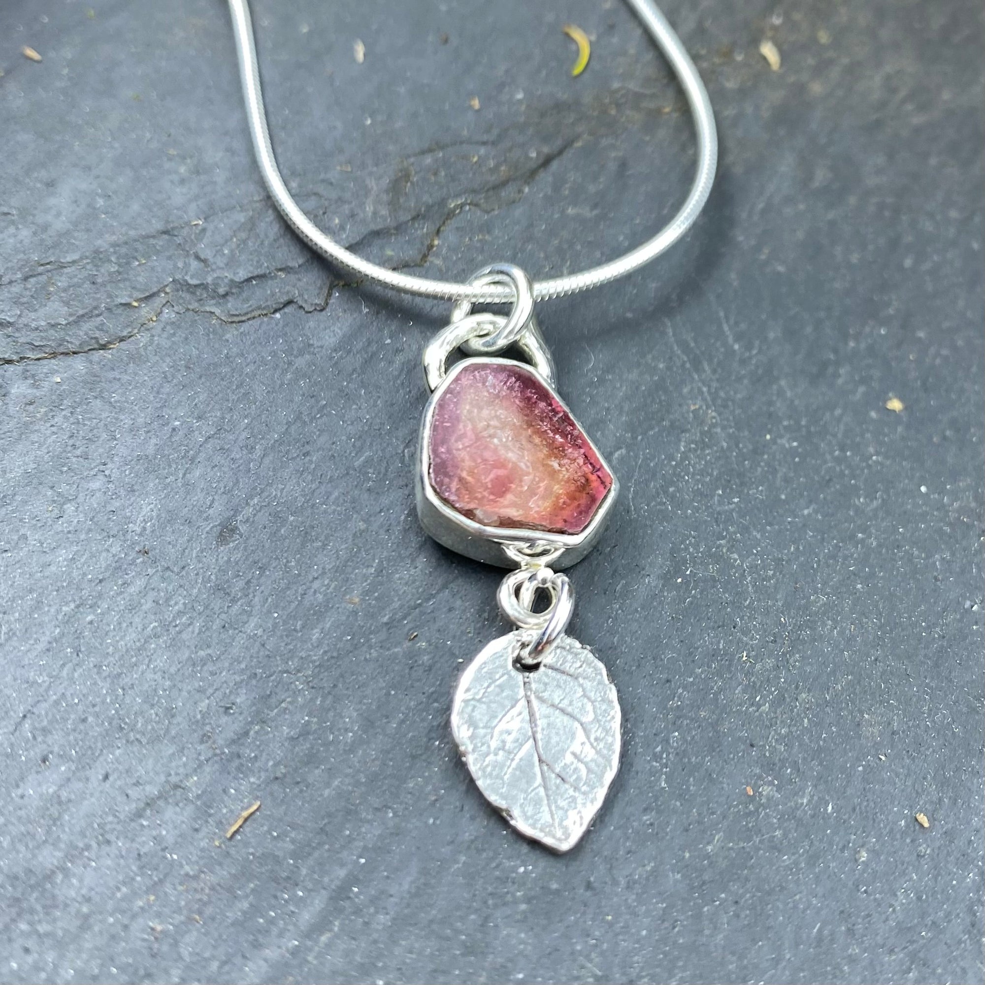 Pink Tourmaline Slice pendant