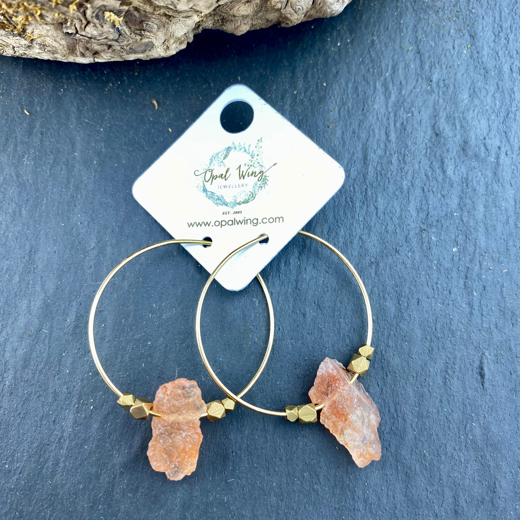 Gold Filled *Selene* earrings with Sunstone