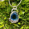 Blue Indicolite Tourmaline Cedar Pendant