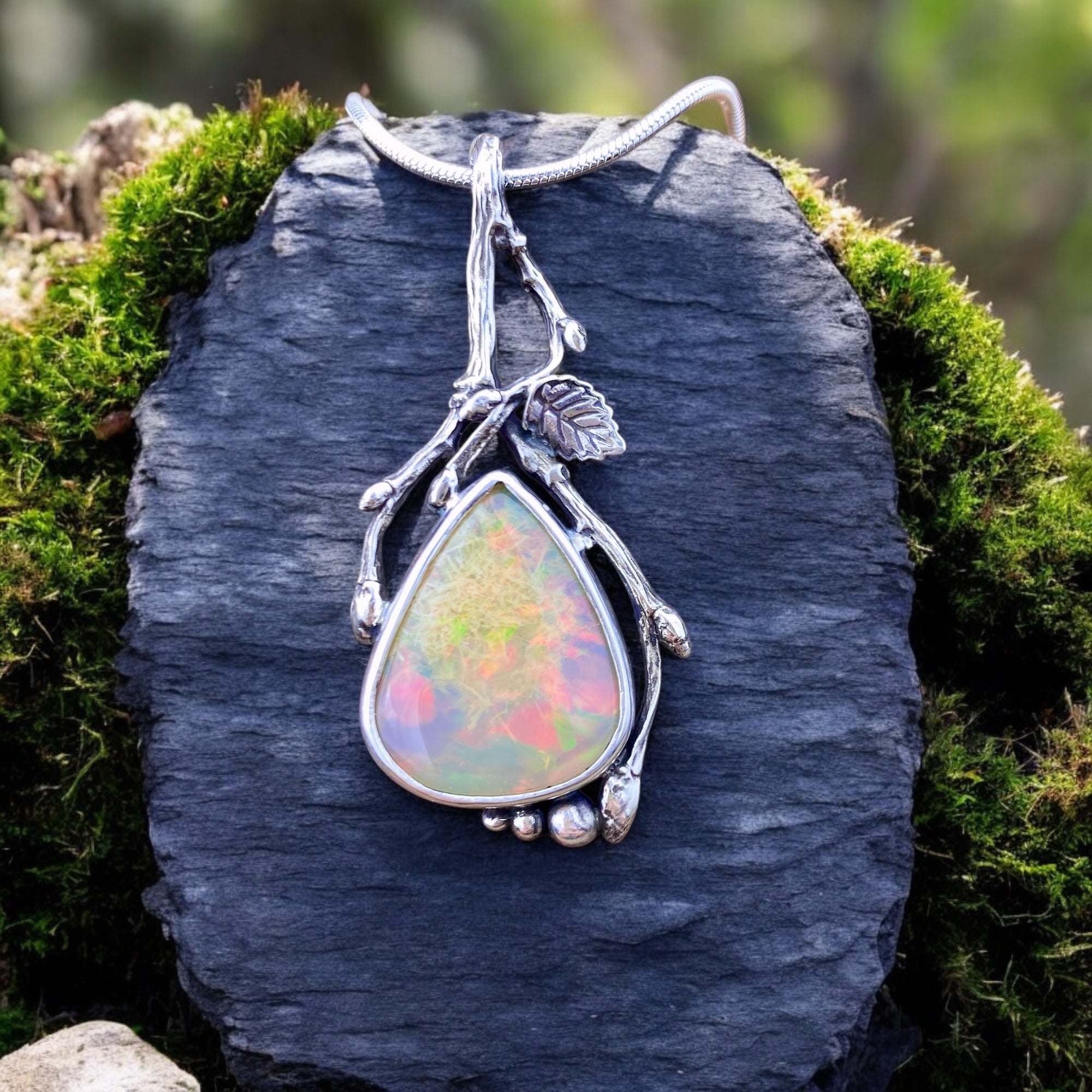 Deep Fire Welo Opal Emergence Pendant